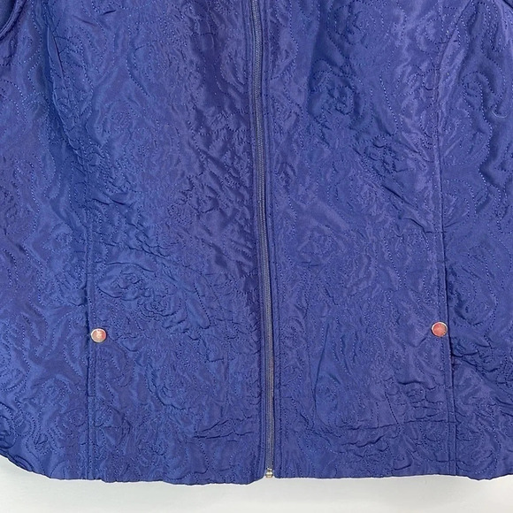 ALIA Quilted Lightweight Vest Blue Pockets Zipper Transitional Size 24W - Picture 4 of 9